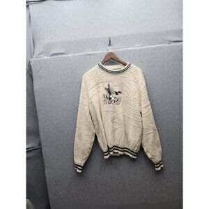 Vintage Shenandoah 100% Cotton Embroidered Sweater Beige